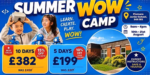 Pixmore Junior Summer WOW Camp (10th - 14th August)
