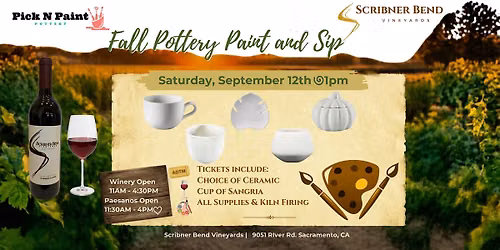 Fall Pottery Paint and Sip
