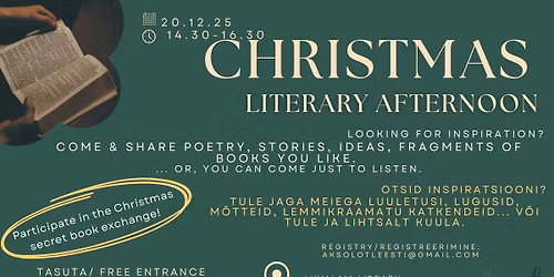 Christmas literary afternoon & gift (books) exchange \/ J\u00f5ulu kirjanduslik parastl\u00f5una