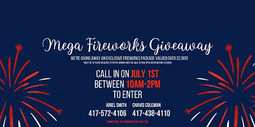 Mega Fireworks Giveaway with Ariel Smith Real Estate \ud83c\udf86
