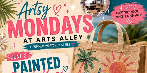 Painted Jute Beach Bag: Artsy Mondays at Arts Alley