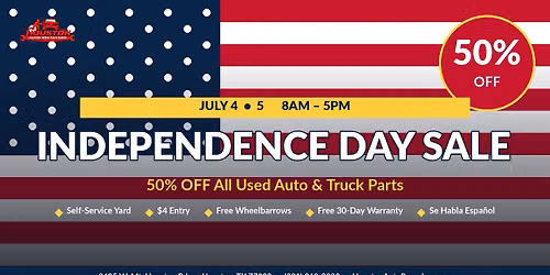 Independence Day Sale \/ Venta del 4 de Julio - 50% OFF All Auto & Truck Parts