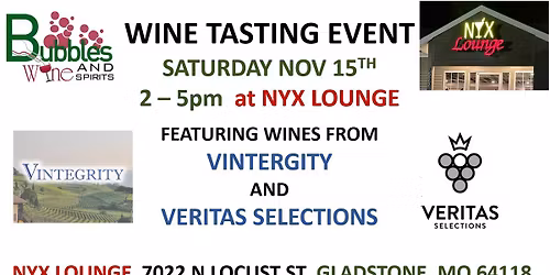 Wine Tasting with Bubbles Wine and Spirits