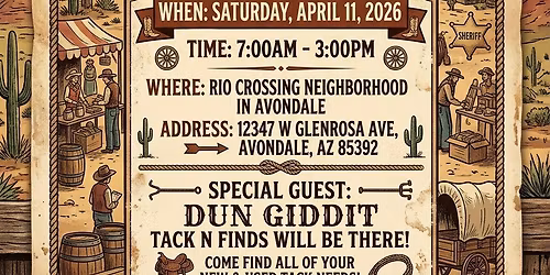 Community Garage Sale with Special Guest Dun Giddit Tack N Finds