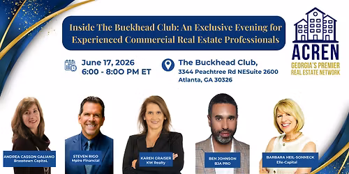 An Exclusive Evening for Experienced Real Estate Professionals