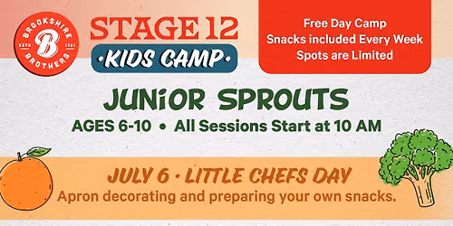 Kids Camp - Junior Sprouts: Little Chefs Day (REGISTRATION CLOSED FOR THIS DATE)