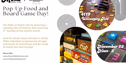 Pop-up Food and Free Board Game Day