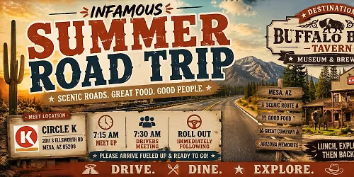\ud83c\udfdc\ufe0f\ud83d\ude97 InFamous Arizona Cruise & Lunch Run \ud83d\ude97\ud83c\udfdc\ufe0f