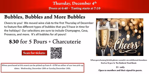 Wine Club - Dec 4 Featuring Bubbles!