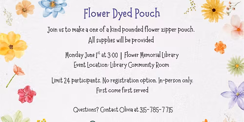 Ages 18+ Flower Dyed Pouch