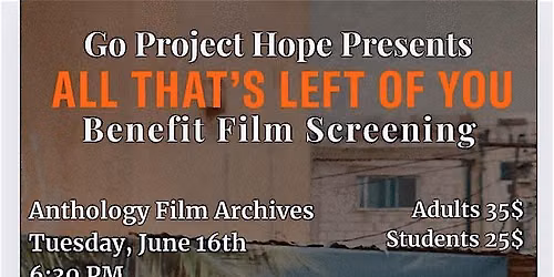All That\u2019s Left Of You - A Gaza Benefit