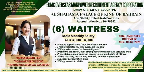 FINAL EMPLOYER INTERVIEW - AL SHAHAMA & AL BAHRAIN PALACE