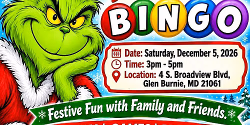 Grinchmas Family Kids BINGO