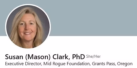 Guest Speaker-Susan Clark, Executive Director of Mid Rogue Foundation