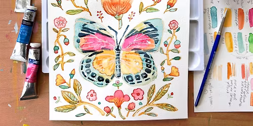 Watercolor Butterfly Paint Along