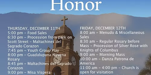 En su Honor! D\u00eda de la Virgen de Guadalupe