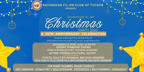 \ud83c\udf84 Bayanihan Fil-Am Christmas Party & 35th Anniversary Celebration \ud83c\udf89