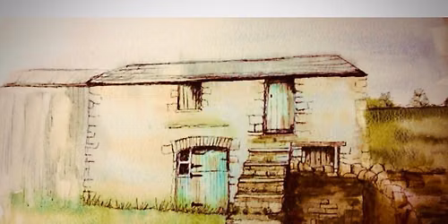 Watercolour Vignette. Scones,Jam and Strawberries. \u00a318 Slyne (message to book)