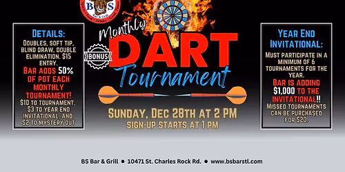*BONUS* Monthly Dart Tournament
