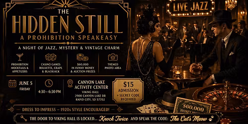Roaring 20s Speakeasy Night at CLAC \u2013 The Hidden Still - Live Jazz Music - Games - Prizes