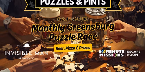 Puzzles & Pints Jigsaw Race at Invisible Man Brewing