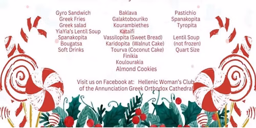 Holiday bake sale and Greek lunch