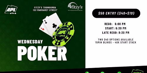 Wednesday Poker @ Fitzy's Toowoomba