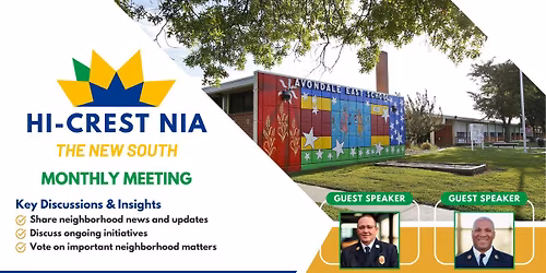 Hi-Crest NIA Monthly Meeting