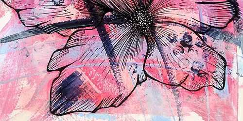 Acrylic Paint and Pen Flowers @ Stitch & Splodge