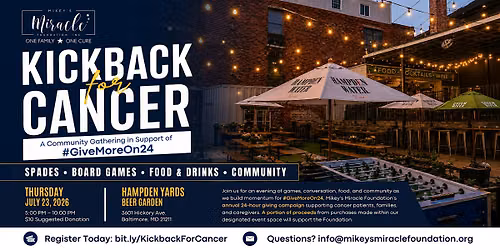 Kickback for Cancer | #GiveMoreOn24