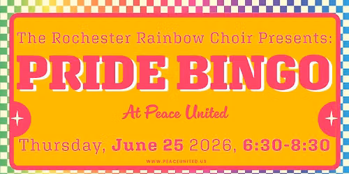 PRIDE BINGO at PEACE UNITED 