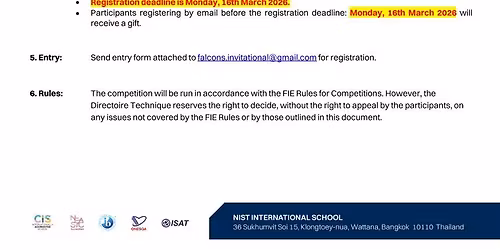 2026 Falcons Young Fencer Invitational