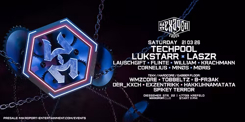 HEXAGON RAVES w\/ Techpool, Lukstarr & Laszr | SECOND AREA: Tekk\/ Hardcore\/ Gabber