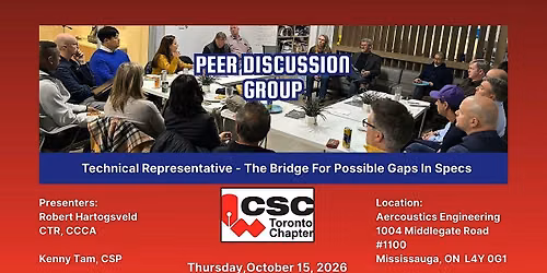 CSC Toronto Peer Discussion Group: TR Perspective