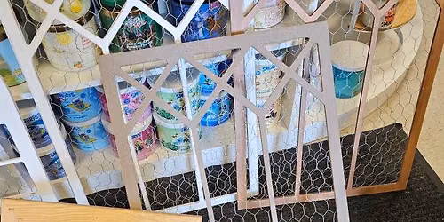 (4 Spots available)Framed beachglass chicken wire suncatcher Frame extra message for prices 