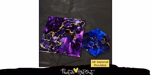 Alcohol Ink and Resin Coasters with Paint Ur Art Out at Glendale Community