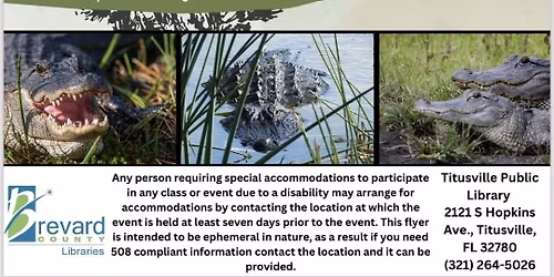Understanding Our Local Ecosystem: A Talk with Frank Alligator Robb at Titusville Public Library