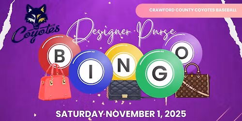 Coyotes Designer Purse Bingo 2025