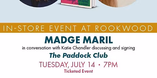 Madge Maril in conversation with Katie Chandler discussing and signing The Paddock Club