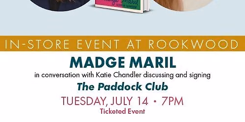 Madge Maril in conversation with Katie Chandler discussing and signing The Paddock Club