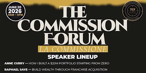 THE COMMISSION FORUM \u00b7 June 20, 2026 \u00b7 9AM \u2013 4PM \u00b7 In Person