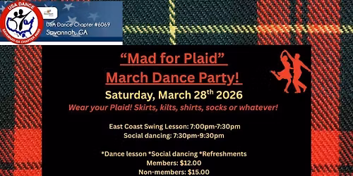 Mad for Plaid March Dance Party!! 