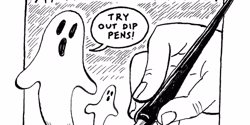 Inking workshop with cartoonist Emily Ettlinger