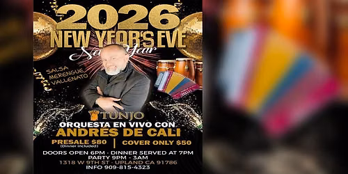 NEW YEAR'S PARTY & ORQUESTA EN VIVO CON ANDRES DE CALI
