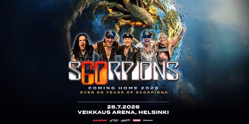 Scorpions: Over 60 years of Scorpions, Veikkaus Arena, Helsinki 28.7.2026