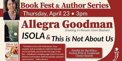 ALLEGRA GOODMAN - In-person JCC Book Fest Author Event