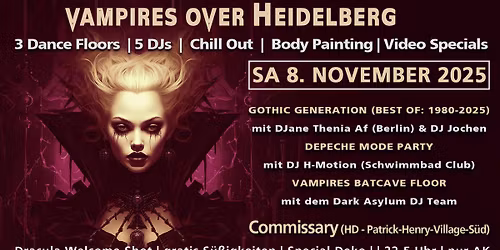 Vampires Over Heidelberg @ Commissary mit 3 Dance Floors & 5 DJs ab 22 Uhr