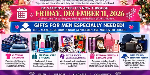 Pressure Creates Diamonds 2026 Christmas Gift Drive for Seniors \ud83c\udf84\ufffd 