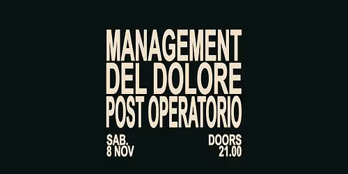 MANAGEMENT DEL DOLORE POST OPERATORIO | sPAZIO211 (TO)