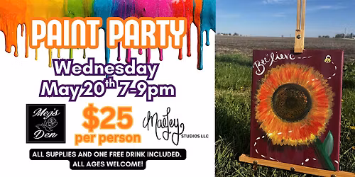 Paint & Sip Party with Maeley Studios at Meg's Den